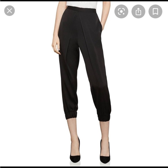 BCBGMaxAzira Wrap-Front Black Jogger Pants - Picture 1 of 9